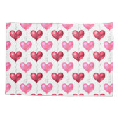 Housse D'oreillers Coeurs rose et rouge Saint Valentin Amour (Dos-gauche)