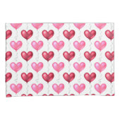 Housse D'oreillers Coeurs rose et rouge Saint Valentin Amour (devant-Droit)