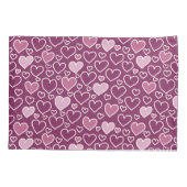 Housse D'oreillers Coeurs rose et violet (Dos)