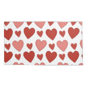 Housse D'oreillers Coeurs rouges (Dos)