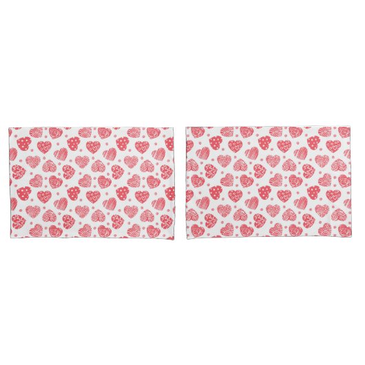 Housse D'oreillers Cœurs rouges Saint-Valentin Amour (devant-Set)