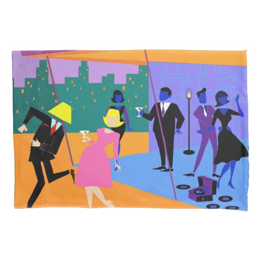 Housse D'oreillers Coiffeur urbain rétro sur le toit (devant)