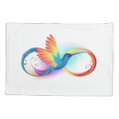 Housse D'oreillers Colibri arc-en-ciel avec symbole Infinity (Dos-gauche)