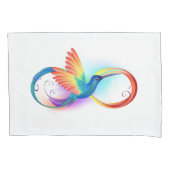 Housse D'oreillers Colibri arc-en-ciel avec symbole Infinity (devant-gauche)