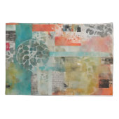 Housse D'oreillers Collage Abstrait Média mixte Abstrait (Dos)