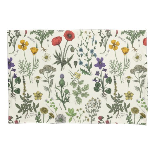 Housse D'oreillers Collage de fleurs sauvages (devant-gauche)