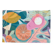 Housse D'oreillers Collage de jungle exotique et moderne. (Dos)