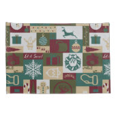 Housse D'oreillers Collage de Noël (Vert/Or) (Dos-Droit)