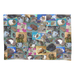Housse D'oreillers Collage de photos de cochons de Guinée,