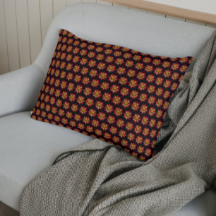 Housse D'oreillers Collarette rouge Dahlia motifs floraux sur noir