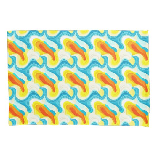 Housse D'oreillers Coloré Abstrait Wavy Motif (devant)