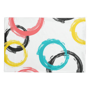 Housse D'oreillers Coloré, cool, moderne, tendance cercles de brosse