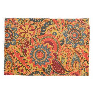 Housse D'oreillers Coloré Floral Mehndi Paisley Bootar Folk Motif