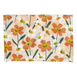 Housse D'oreillers Coloré, motif floral vintage.