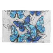 Housse D'oreillers Composition des White and Blue Butterflies (Dos)