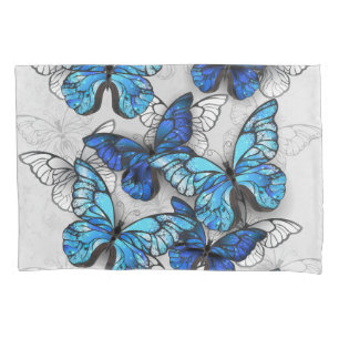 Housse D'oreillers Composition des White and Blue Butterflies