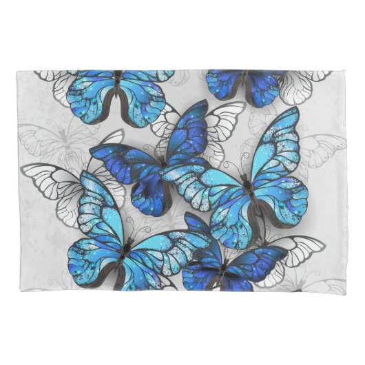 Housse D'oreillers Composition des White and Blue Butterflies (devant)
