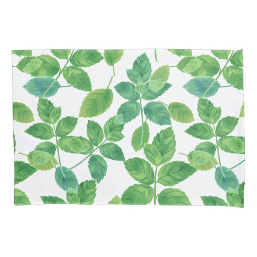 Housse D'oreillers Conception botanique à l'aquarelle de feuilles de  (devant)