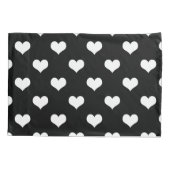 Housse D'oreillers Conception de coeurs adorables noir blanc (Dos)