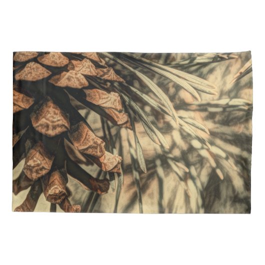 Housse D'oreillers Conception de cône de pin rustique (Dos)