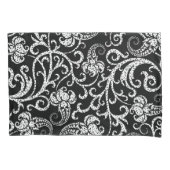Housse D'oreillers Conception de fleurs de dalmatien noir mignon (devant)