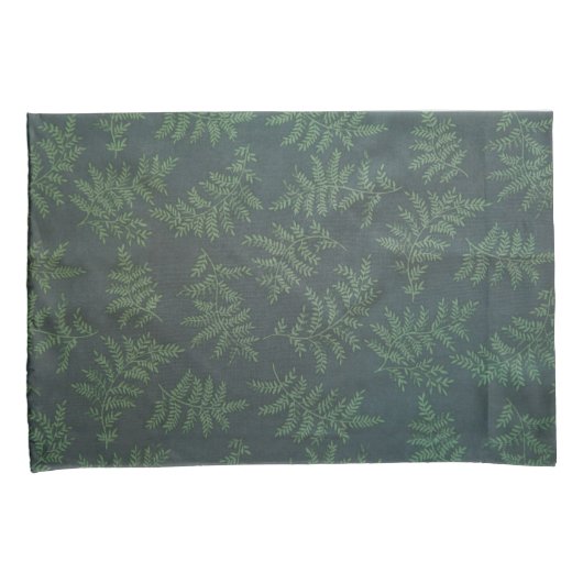 Housse D'oreillers Conception de la fougère sur vert (devant-Droit)