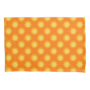 Housse D'oreillers Conception de motif de soleil sur orange