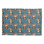 Housse D'oreillers Conception de motif singe bleu  (Dos)