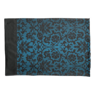 Housse D'oreillers Conception de motifs floraux de Damas bleus