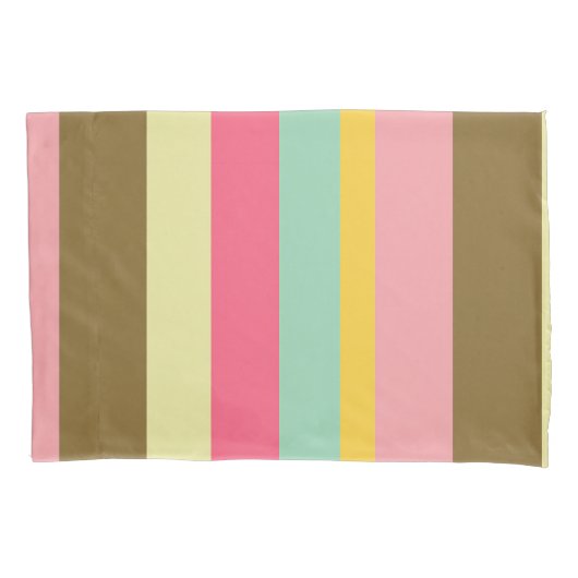 Housse D'oreillers Conception de palette de couleurs à rayures d'été (devant)