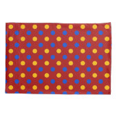 Housse D'oreillers Conception de points polka rouges bleus jaunes  (Dos)