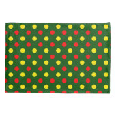 Housse D'oreillers Conception de pois verts rouges jaunes (Dos)