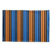 Housse D'oreillers Conception de rayures verticales bleu orange bleu (Dos)