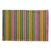 Housse D'oreillers Conception de rayures verticales orange vert rose (Dos)
