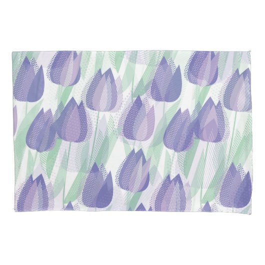 Housse D'oreillers Conception de tulipe : violet clair floral. (devant)