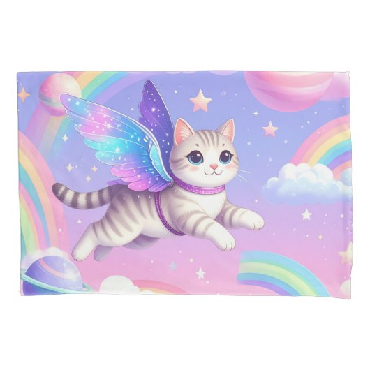 Housse D'oreillers Conception d'espace mignon arc-en-ciel – Planètes (devant)