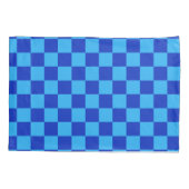 Housse D'oreillers Conception du vérificateur bleu clair et foncé (Dos)