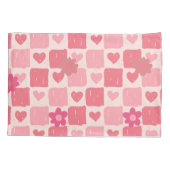 Housse D'oreillers Conception du vérificateur rose (Dos)