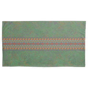 Housse D'oreillers Conception géométrique verte Sagebrush Sud-Ouest