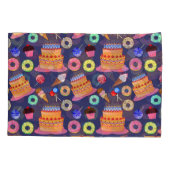 Housse D'oreillers Conception Motif de pâtisserie de gâteaux d'annive (Dos)