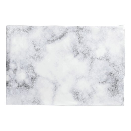 Housse D'oreillers Conception simple en noir et Marbre blanc| (Dos-gauche)