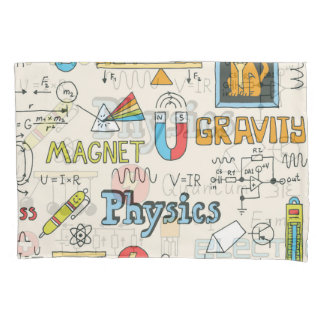 Housse D'oreillers Concepts de physique, style vintage dessiné à la m