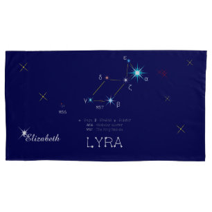 Housse D'oreillers Constellation de l'hémisphère Nord Lyra