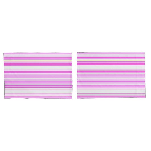 Housse D'oreillers Contemporain teinte rose rayée (devant-Set)