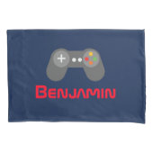 Housse D'oreillers Contrôleur de jeu vidéo bleu et rouge (devant)