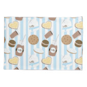 Housse D'oreillers Cookies & Milk rayures bleues et blanches pour gar (Dos)