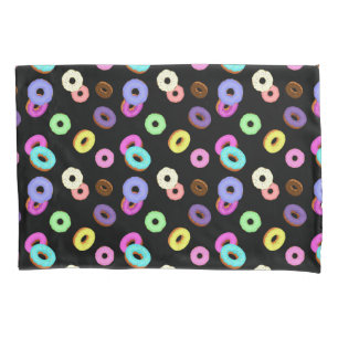 Housse D'oreillers Cool amusant beignets colorés motif noir
