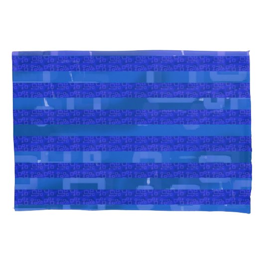 Housse D'oreillers Cool Blue Geometric Stripes (devant)