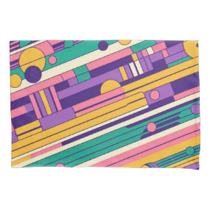 Housse D'oreillers Cool, design rétro coloré des années 80/90