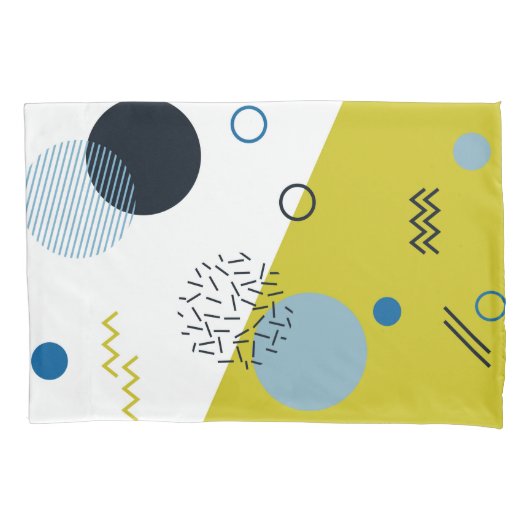 Housse D'oreillers Cool, tendance, moderne, vert Memphis (devant)